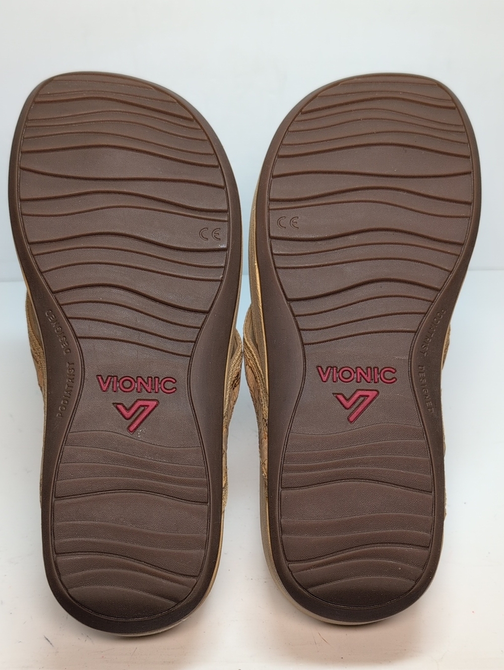 Vionic HighTide Tan platform Orthopedic thong flip flop sandal woman's size 8 - Picture 9 of 14